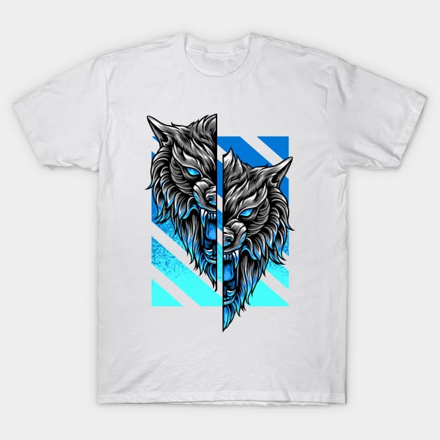 Wolf Head T-Shirt by FunSillyShop